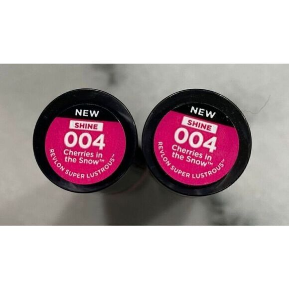 Revlon Super Lustrous Shine Lipstick 004 Cherries in the Snow Lot of 2 - Picture 2 of 2